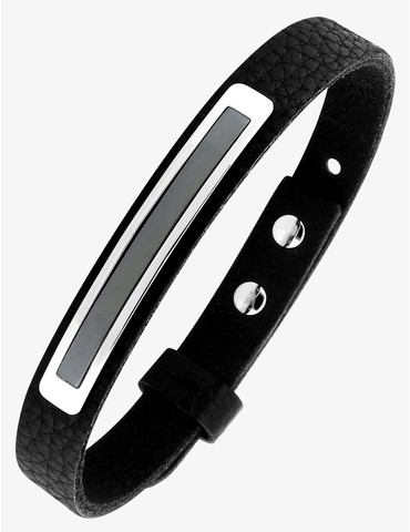 Bracelet en cuir et acier...