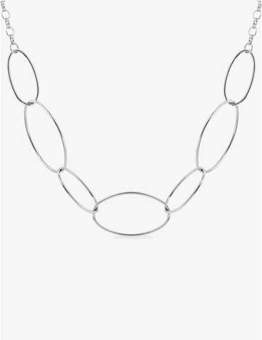 Collier acier gris avec ovales