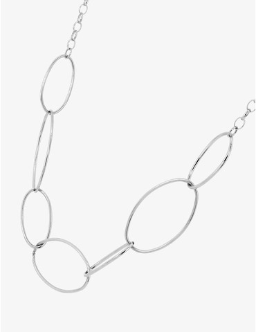 Collier acier gris avec ovales