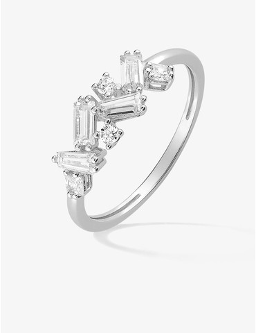 Bague en or blanc 375 ‰,...