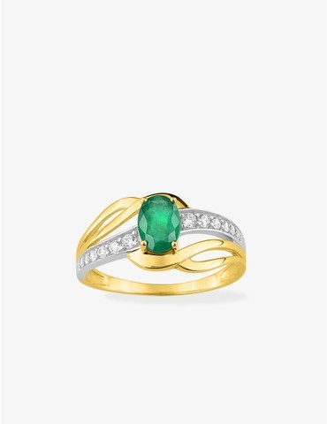 Bague émeraude en or jaune...