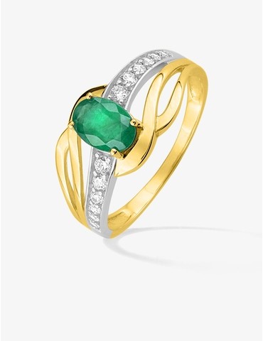 Bague émeraude en or jaune...