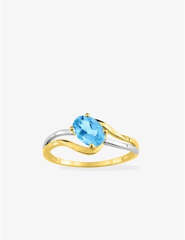 Bague en or bicolore 375 ‰,...