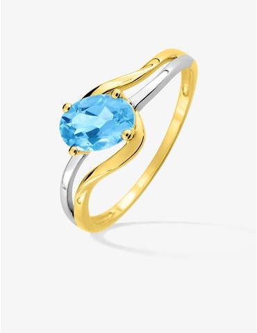 Bague en or bicolore 375 ‰,...