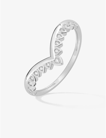 Bague en or blanc 375 ‰, 15...