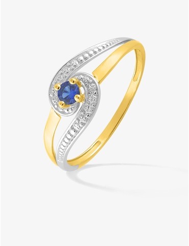 Bague en or jaune 375 ‰ et...