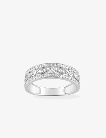 Bague en or blanc 750 ‰, 3...