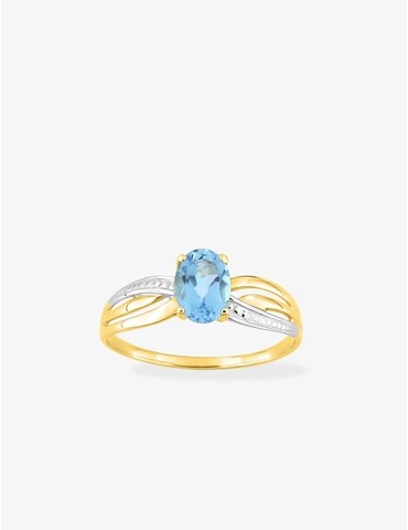 Bague en or jaune 750 ‰ et...
