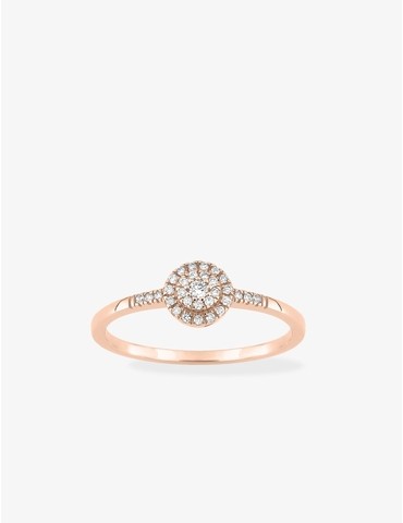 Bague or 750 ‰ rose avec...