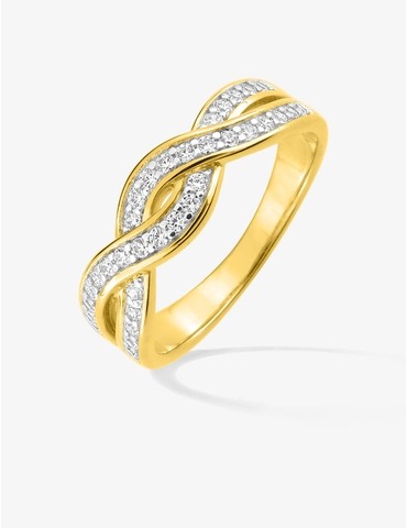 Bague plaqué or et rhodium...