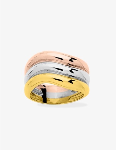 Bague tricolore plaqué or...