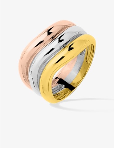 Bague tricolore plaqué or...