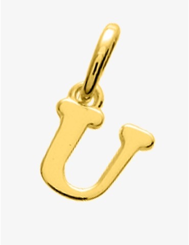 Pendentif lettre U plaqué or