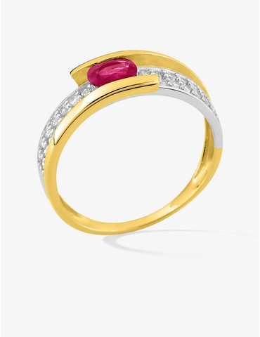 Bague en or jaune 375 ‰ et...