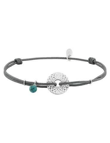 Bracelet cordon gris et...
