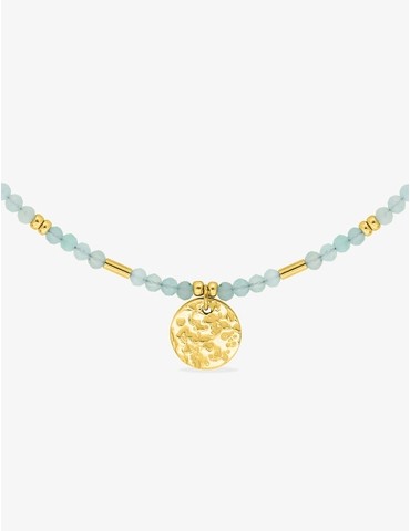 Collier en acier doré,...