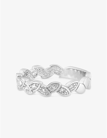 Bague feuilles en argent...