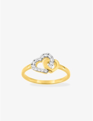 Bague cœurs entrelacés en...