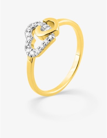 Bague cœurs entrelacés en...