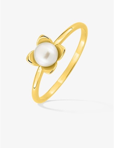 Bague plaqué or avec perle...