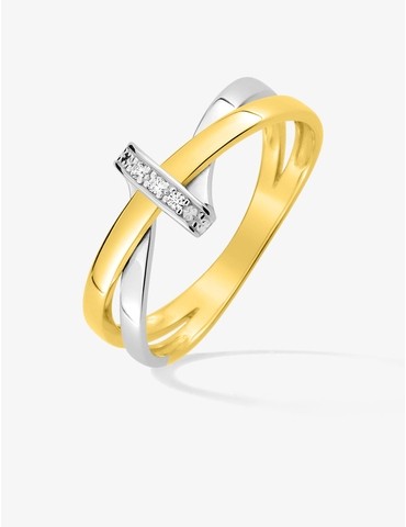 Bague bicolore or 375 ‰...