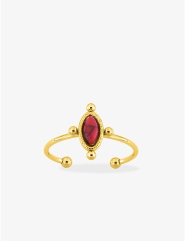 Bague ajustable acier doré...