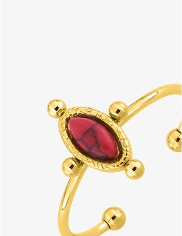 Bague ajustable acier doré...