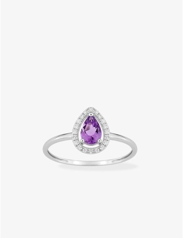 Bague or 750 ‰ blanc avec...