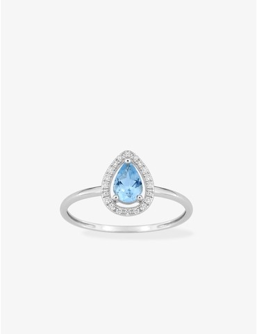 Bague or 750 ‰ blanc avec...