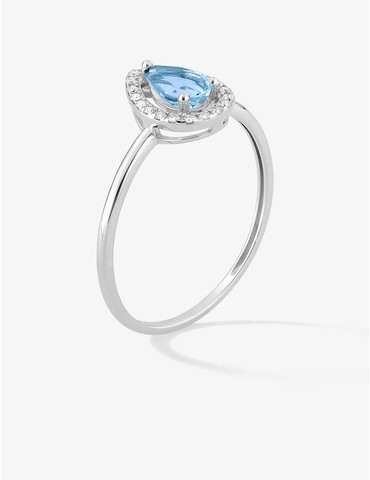 Bague or 750 ‰ blanc avec...