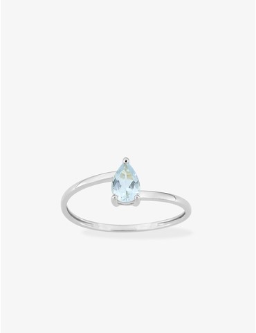 Bague or 750 ‰ blanc avec...