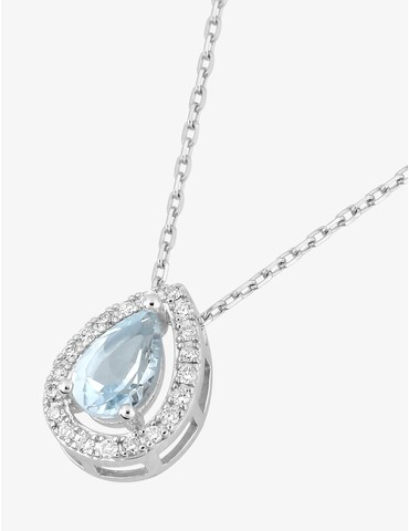 Collier or 375 ‰ blanc avec...