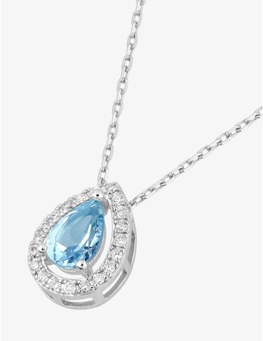 Collier or 375 ‰ blanc avec...
