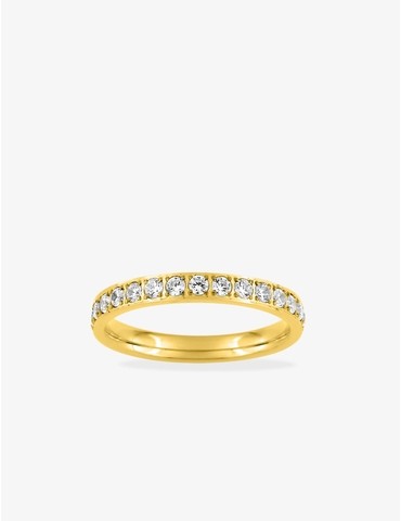 Bague acier doré avec...