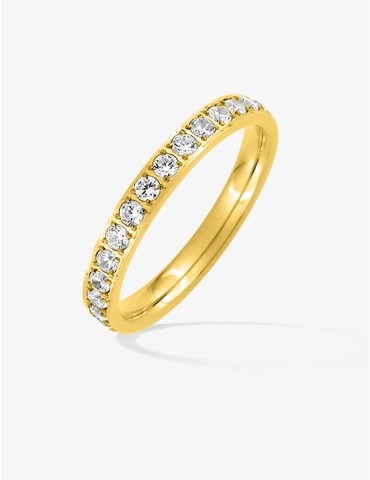 Bague acier doré avec...