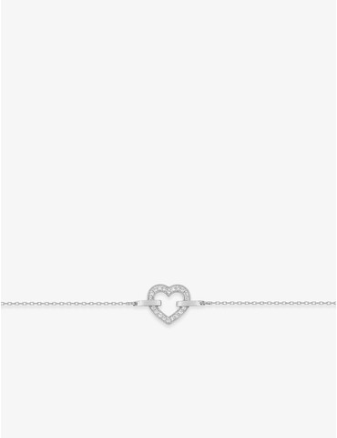 Bracelet cœur or blanc 375...