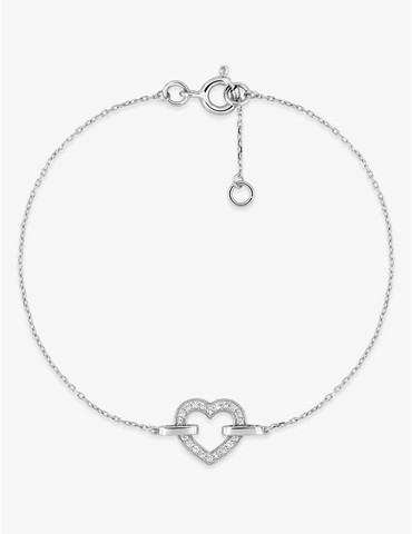 Bracelet cœur or blanc 375...