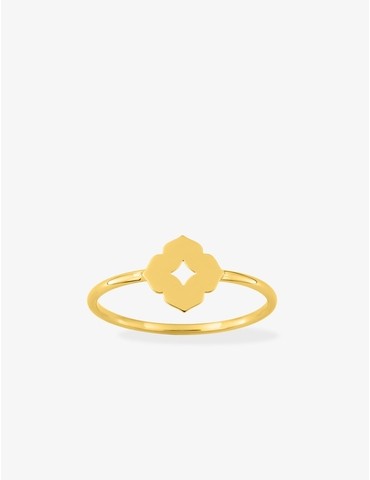 Bague or jaune 375 ‰ fleur...
