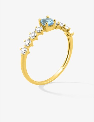 Bague or jaune 375 ‰ topaze...