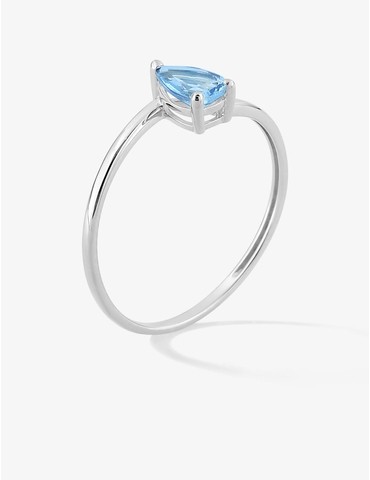 Bague or blanc 375 ‰ topaze...