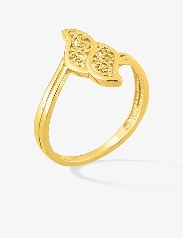 Bague or jaune 750 ‰ motif...