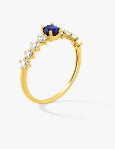Bague or jaune 750 ‰ saphir...