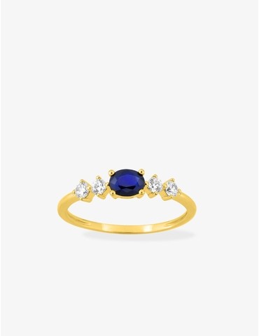 Bague or jaune 750 ‰ saphir...