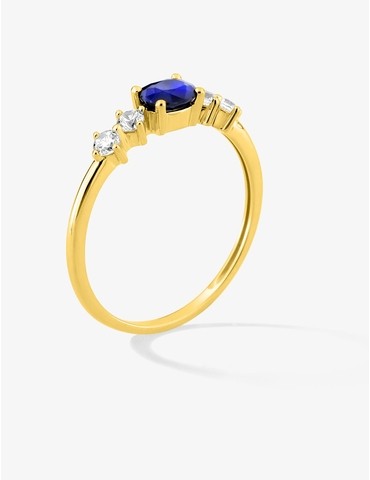 Bague or jaune 750 ‰ saphir...