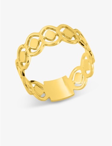 Bague géométrique or jaune...