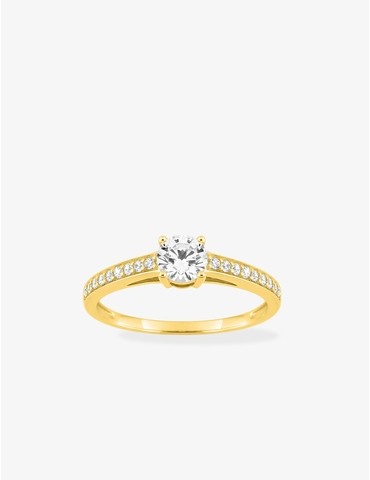 Bague solitaire accompagné...