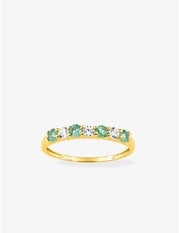 Bague 1/2 alliance en or...