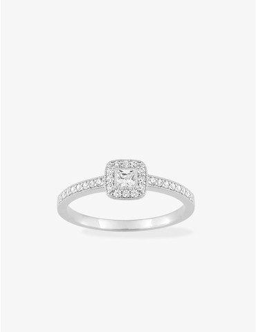Bague or 750 ‰ blanc avec...
