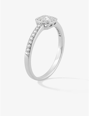 Bague or 750 ‰ blanc avec...