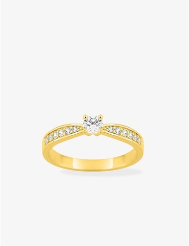 Bague solitaire accompagné...